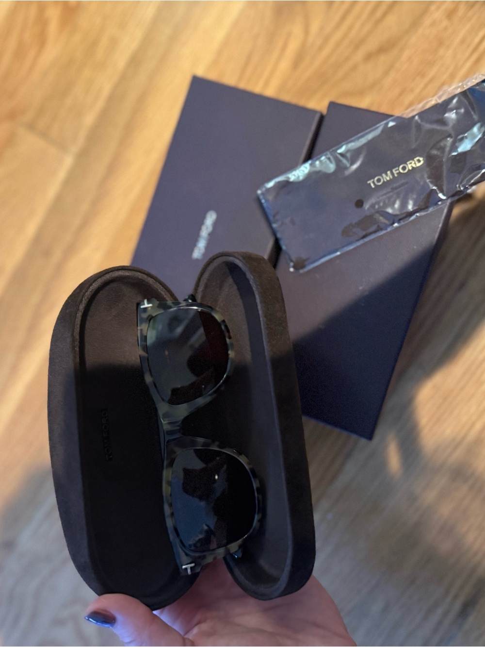 Tom Ford Men’s Sunglasses Black Tortoiseshell Frame with Dark Lenses